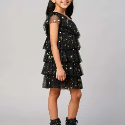 Lil Drama Kids Black Printed Dress image 5