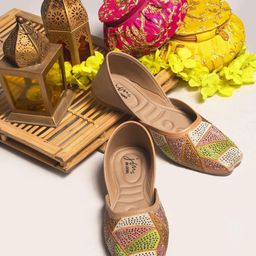 JM Looks Women Embellished Ethnic Mojaris Flats-picture-36