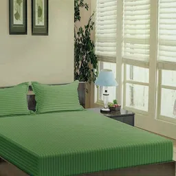 Trance Home Linen Striped Cotton 200 TC Queen Bedsheet with 2 Pillow Covers 2.18m x 2.64m-picture-39
