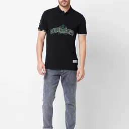 Giordano Black Slim Fit Printed Polo T-Shirt image 5