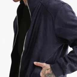 showoffff Showoff Navy Blue Cotton Slim Fit Jacket image 5