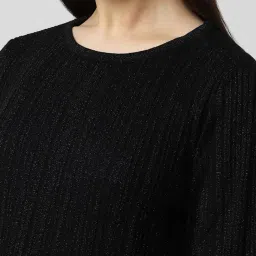 Van Heusen Black Textured Pattern Top image 5