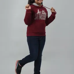 Cantabil Kids Maroon Printed Full Sleeves Sweatshirt image 5