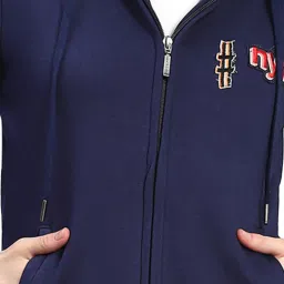 Monte Carlo Navy Cotton Graphic Print Hoodie image 5