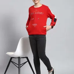 Monte Carlo Kids Red Printed Full Sleeves Sweatshirt image 5