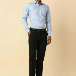 Allen Solly Blue Cotton Slim Fit Checks Shirt image 5