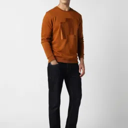 Van Heusen Orange Slim Fit Printed Sweatshirt image 5