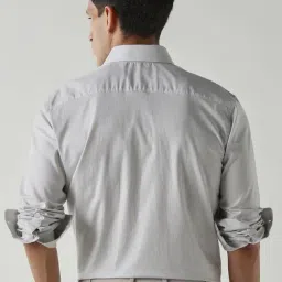 Reid & Taylor Grey Cotton Slim Fit Striped Shirt image 2