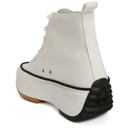 Mozafia Women's White Ankle High Sneakers image 5