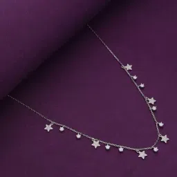 Kai Jewel Sterling Silver Strand Of Stars Zircon Casual Necklace-image-1