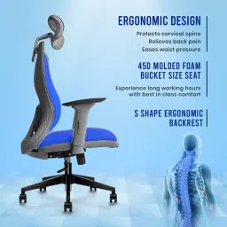 Kepler Brooks Office Chair High Back Breathable Mesh Vega Grey image 2
