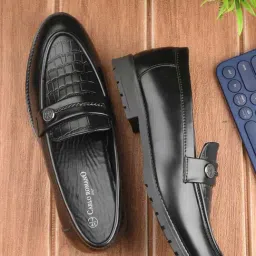 Carlo Romano Men's Black Formal Loafers-picture-29