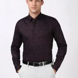 Peter England Purple Slim Fit Printed Shirt-picture-26