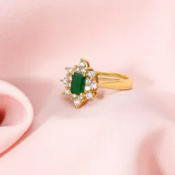 GIVA 925 Silver Golden Green Crush Ring for Women & Girls-image-33