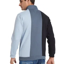 Octave Blue Regular Fit Colour Blocked Sweatshirt image 2