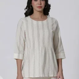 W White Cotton Striped Top-picture-19