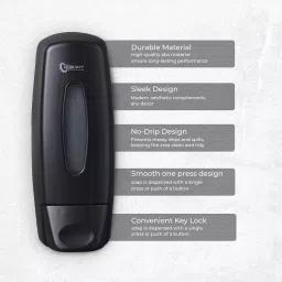 Robustt 350 ml ABS Plastic Black Wall Mount Soap Dispenser, E7 image 5