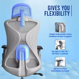 Kepler Brooks Office Chair High Back Breathable Mesh Vega Grey image 3
