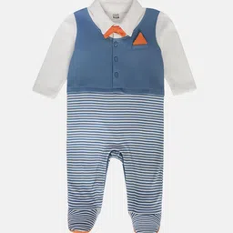 MINI KLUB Infant Boys Striped Round Neck Rompers-picture-32