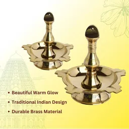 POSHIFY Latkan Deep (pack of 2) - Brass Hanging Diya Lamp for Puja, Spiritual Practices,Home Decor image 3