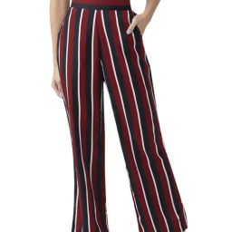 Style Quotient Wine & Navy Striped Trousers-picture-16