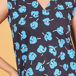 PFFASHION Floral Printed V-Neck Straight Kurti image 3