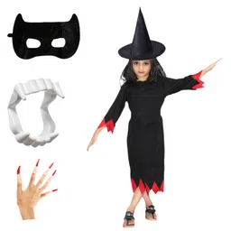 kaku fancy dresses Kaku Fancy Halloween Theme Witch Costume Set - Black-picture-30