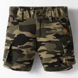 US Polo Assn Cotton Woven Shorts with Camouflage Print - Dark Green-image-69