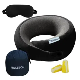 Billebon Premium Black Elongated Contour Memory Foam Neck Pillow-picture-25