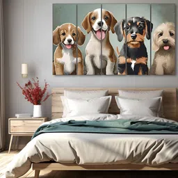 The Castle Decor Brown & Black 5 Piece Wood Birds and Animals Wall Paintings-image-76