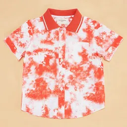 Pantaloons Baby Half Sleeves Tie Dye Shirt - White image 4