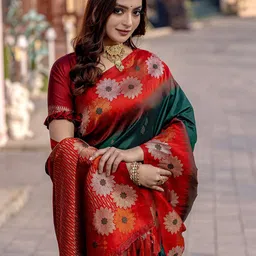 MORDEN MUSE Ethnic Motifs Zari Woven Design Saree image 4