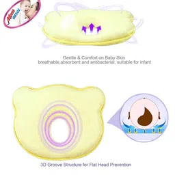 mom cares MOM CARE Memmory Foam Pillow for New Born Baby for 0 to 12 months babies - Yellow image 5