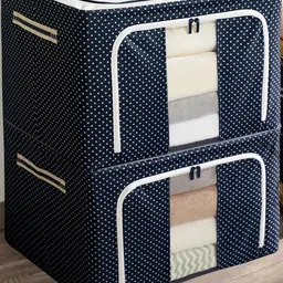 Sittella Blue Set of 4 Foldable Wardrobe Organizer With Durable Handle-image-50