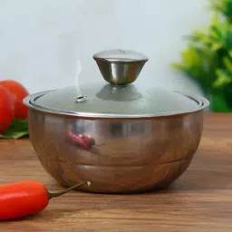 Femora Stainless Steel Double Wall Insulated Curry Serving Bowl with Lid (1500 ml) - Set of 1-picture-44