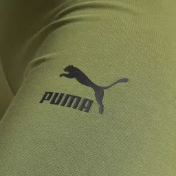 Puma Green Cotton Logo Print Sports Shorts image 5