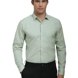 Louis Philippe Green Slim fit Solid Shirts-picture-23