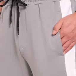 Ajile By Pantaloons Grey Loose Fit Colour Block Joggers image 5