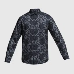 Jack & Jones Black Cotton Slim Fit Printed Shirt image 5
