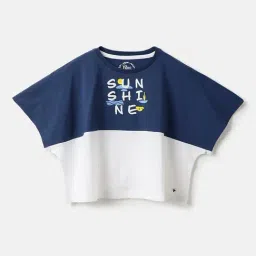 Blue Giraffe Girls Blue Loose Fit T-Shirt-picture-46