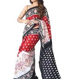 Pinkcity Trade World Red Pure Cotton Ikat Sarees-picture-8