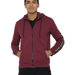Allen Solly Maroon Regular Fit Hooded Sweatshirt-picture-29
