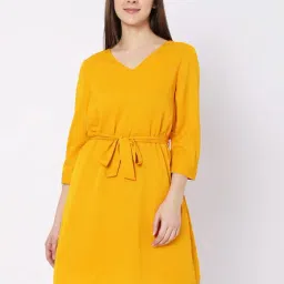 Vero Moda Yellow Regular Fit Wrap Dress-image-65