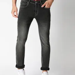 Pepe Jeans Dark Grey Skinny Fit Lightly Washed Jeans-image-99