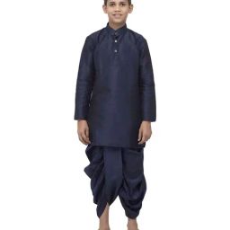 Benstoke Kids Navy Regular Fit Full Sleeves Kurta Set-picture-46