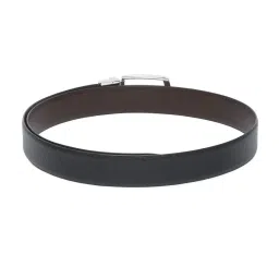 Louis Stitch Black Textured Leather Reversible Belt for Men image 5
