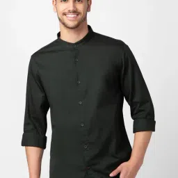Spykar Bottle Green Cotton Slim Fit Shirt-picture-39