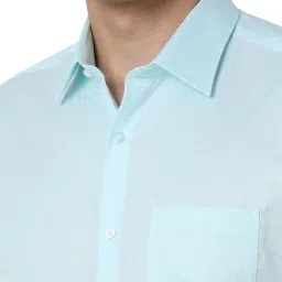 Van Heusen Blue Regular Fit Solid Shirt image 5