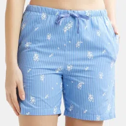 Jockey RX15 Women's Super Combed Cotton Woven Relaxed Fit Checkered Shorts (Prints May Vary) image 5