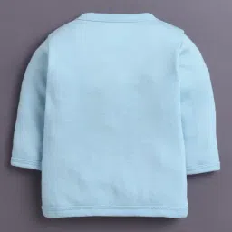 Bumzee Kids Sky Blue & White Cotton Printed Jabla Pack Of 3 image 5